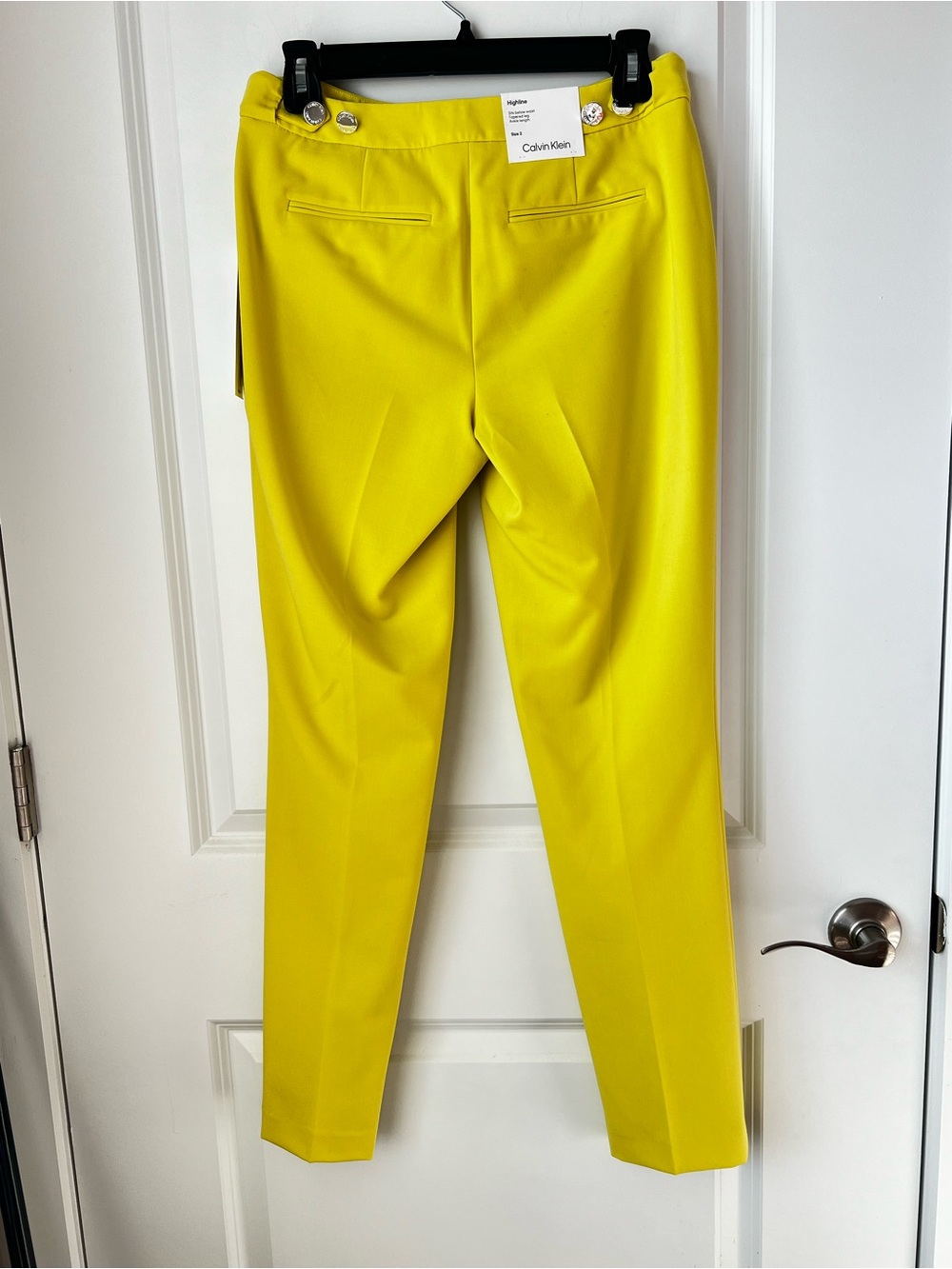 Calvin Klein Bright Yellow Slim Ponte Ankle Pants - Picture 3 of 16